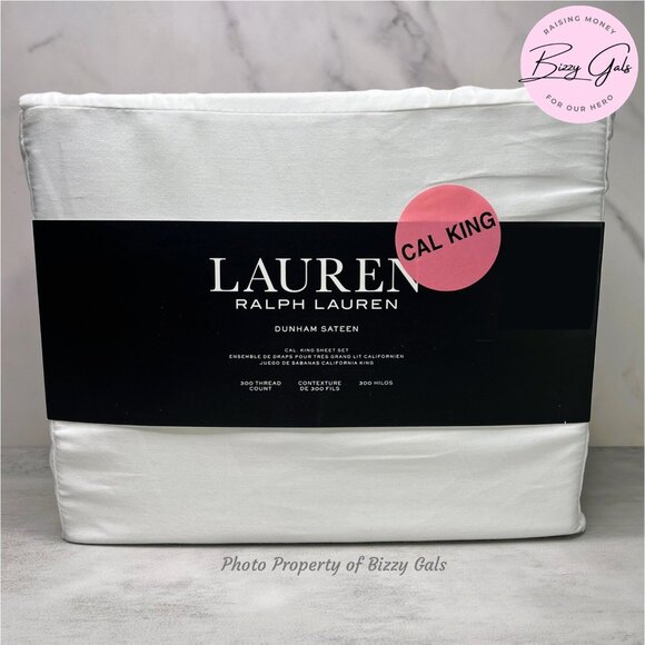 RALPH LAUREN CAL KING Solid White Sheet Set - Picture 1 of 3